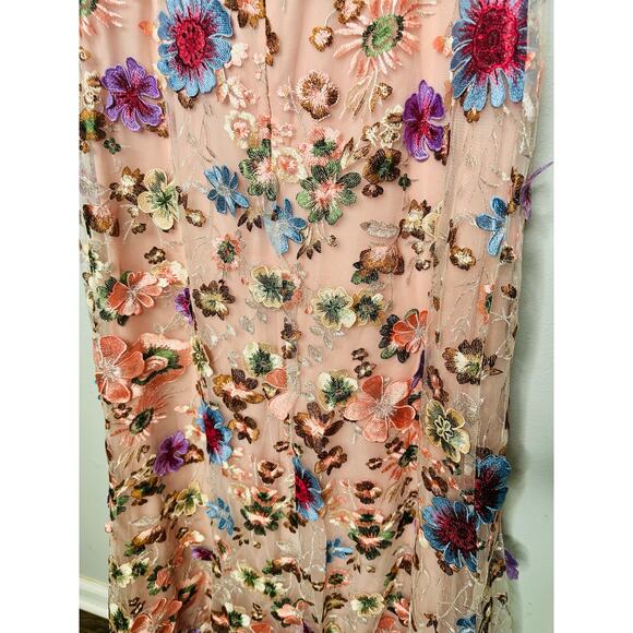 NWT MAC DUGGAL 68531 Pink Embroidered Floral V-Neck Fit Flare Evening Gown 20W - Picture 13 of 16